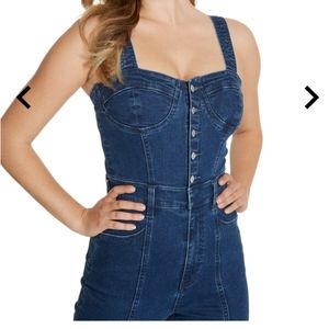 Guess NWOT sweetheart denim jumpsuit